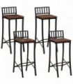 vidaXL Bar Chairs 4 pcs Solid Wood Reclaimed