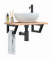 vidaXL Basin Shelf Wall Mounted Steel and Solid Wood Oak