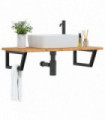 vidaXL Basin Shelf Wall Mounted Steel and Solid Wood Oak
