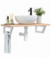 vidaXL Basin Shelf Wall Mounted Steel and Solid Wood Oak