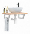 vidaXL Basin Shelf Wall Mounted Steel and Solid Wood Oak
