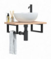 vidaXL Basin Shelf Wall Mounted Steel and Solid Wood Oak