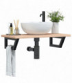 vidaXL Basin Shelf Wall Mounted Steel and Solid Wood Oak