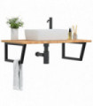 vidaXL Basin Shelf Wall Mounted Steel and Solid Wood Oak