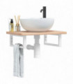 vidaXL Basin Shelf Wall Mounted Steel and Solid Wood Oak