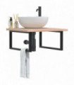 vidaXL Basin Shelf Wall Mounted Steel and Solid Wood Oak