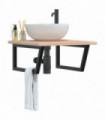 vidaXL Basin Shelf Wall Mounted Steel and Solid Wood Oak