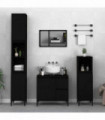 vidaXL Bathroom Cabinet Black 30x30x190 cm Engineered Wood