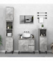 vidaXL Bathroom Cabinet Concrete Grey 30x30x190 cm Engineered Wood