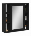 vidaXL Bathroom Mirror Cabinet Black 60x16x60 cm Engineered Wood