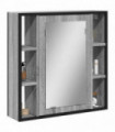 vidaXL Bathroom Mirror Cabinet Grey Sonoma 60x16x60 cm Engineered Wood
