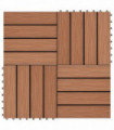 11 pcs Decking Tiles Deep Embossed WPC 30x30cm 1sqm Light Brown