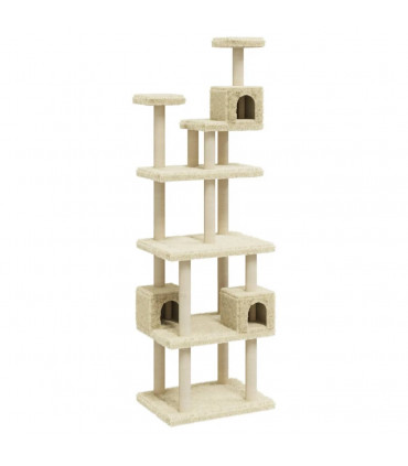 vidaXL Cat Tree with Sisal Scratching Posts Cream 188 cm