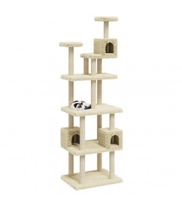 vidaXL Cat Tree with Sisal Scratching Posts Cream 188 cm