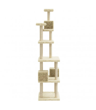 vidaXL Cat Tree with Sisal Scratching Posts Cream 188 cm
