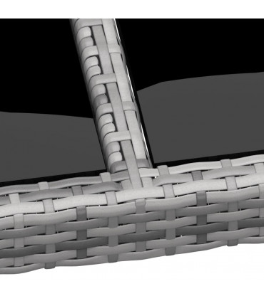 Garden Table 250x100x75 cm Tempered Glass and Poly Rattan Grey