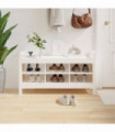 Hall Bench White 110x40x60 cm Solid Wood Pine