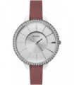 Sekonda Ladies Basic Silver Glitter Bling Dial and Pink Leather Strap Watch