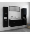 vidaXL Bathroom Furniture Set Black Engineered Wood