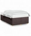 vidaXL Bed Frame Dark Brown 120x190 cm Small Double Fabric
