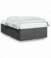 vidaXL Bed Frame Dark Grey 120x190 cm Small Double Fabric