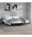 vidaXL Bed Frame Smoked Oak 120x200 cm Engineered Wood