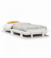 vidaXL Bed Frame White 90x190 cm Single Solid Wood Pine
