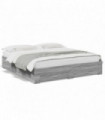 vidaXL Bed Frame with Drawers Grey Sonoma 200x200 cm Engineered Wood