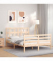 vidaXL Bed Frame with Headboard 120x200 cm Solid Wood