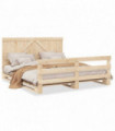 vidaXL Bed Frame with Headboard 200x200 cm Solid Wood Pine