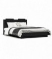 vidaXL Bed Frame with Headboard Black 120x190 cm Small Double Engineered Wood