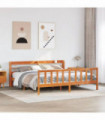 vidaXL Bed Frame with Headboard without Mattress Wax Brown 200x200 cm
