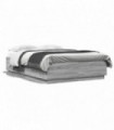 vidaXL Bed Frame with LED Lights Grey Sonoma 160x200 cm Engineered Wood