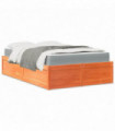 vidaXL Bed with Mattress Wax Brown 120x200 cm Solid Wood Pine