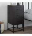 vidaXL Bedside Cabinet Black 36x39x78 cm Steel