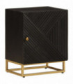 vidaXL Bedside Cabinet Black 40x30x50 cm Solid Wood Mango and Iron