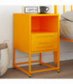 vidaXL Bedside Cabinet Mustard Yellow 36x39x60.5 cm Steel