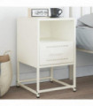 vidaXL Bedside Cabinet White 36x39x60.5 cm Steel