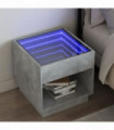 vidaXL Bedside Table with Infinity LED Concrete Grey 50x50x50 cm