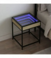 vidaXL Bedside Table with Infinity LED Sonoma Oak 40x40x51 cm