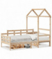 vidaXL Day Bed with Roof 80x200 cm Solid Wood Pine