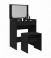 vidaXL Dressing Table and Stool Black 60x40x113.5 cm
