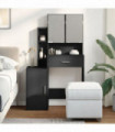vidaXL Dressing Table with Cabinet Black 80x35x132 cm