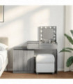 vidaXL Dressing Table with LED Grey Sonoma 115x37x110.5 cm