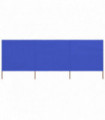 3-panel Wind Screen Fabric 400x80 cm Azure Blue