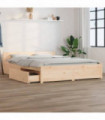 Bed Frame with Drawers 140x190 cm