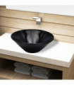 Ceramic Bathroom Sink Basin Black Round