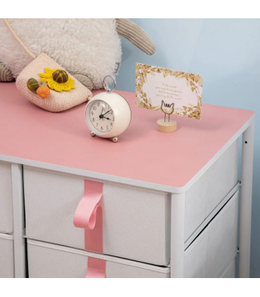 Chest of Drawers Cloth Organizer w/ 6 Fabric Drawer Metal Frame Nursery Room