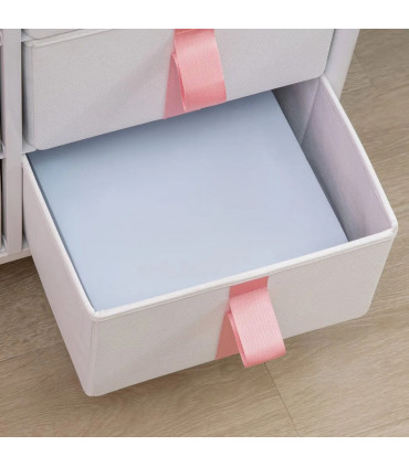 Chest of Drawers Cloth Organizer w/ 6 Fabric Drawer Metal Frame Nursery Room