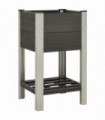 Garden Raised Bed with Shelf 50x50x90 cm WPC Grey